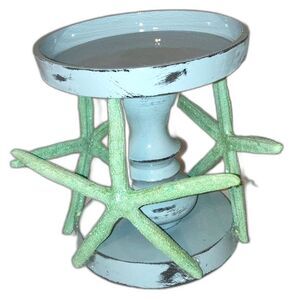STARFISH Pillar Candle Holder Nautical Beach Coastal 5.5 x 4.5 inches